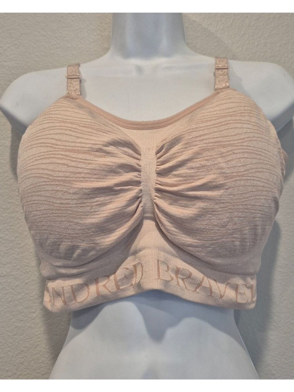 Kindred Bravely Sublime Sports Pumping Bra Beige Padded Adjustable Women's XL